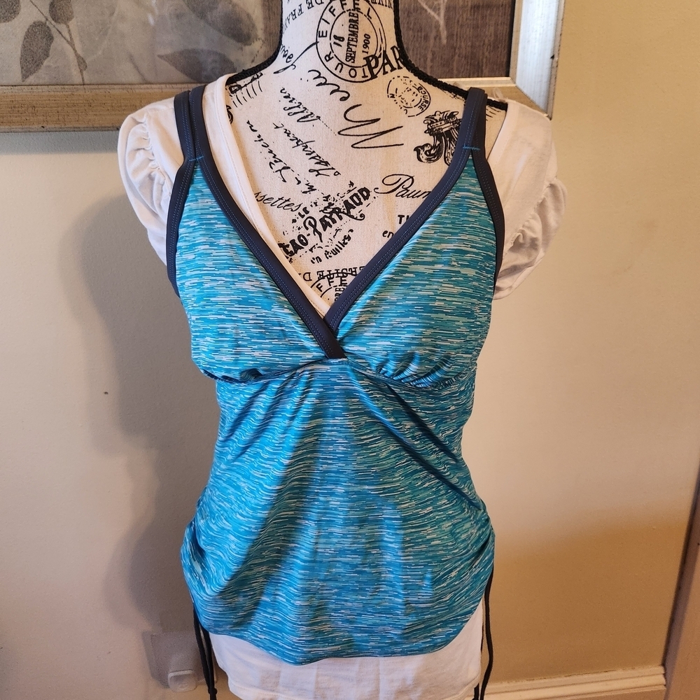 Free Country Blue V-Neck Swim Camisole